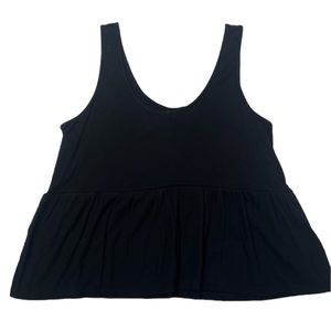 Wild Fable Tank Top Women Small Peplum Ribbed Scoop Neck Stretch Cropped Basic